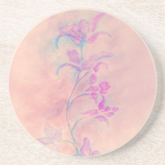 Roze Orchidee Zandsteen Onderzetter (Voorkant)