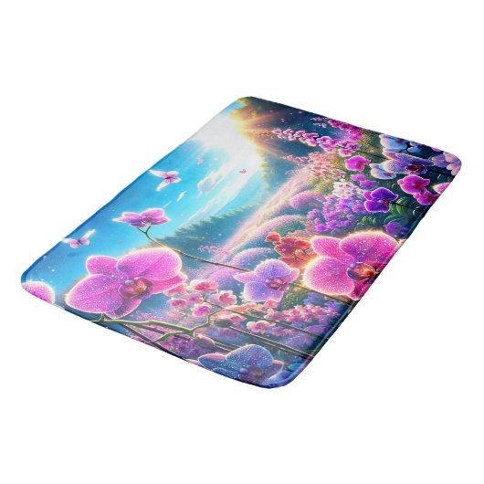 Roze orchideeën badmat (Gekanteld)