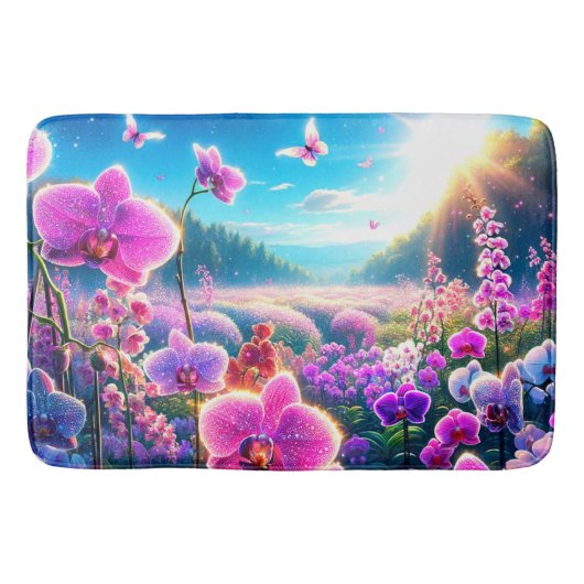 Roze orchideeën badmat (Voorkant)