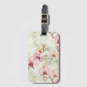  roze orchideeën bagagelabel (Voorkant (verticaal))
