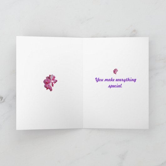 Roze Orchideeën Bedankkaart (Binnen)