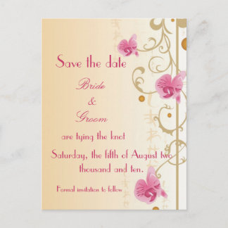 Roze Orchideeën Bewaar de datum Kaart