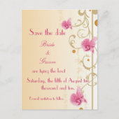 Roze Orchideeën Bewaar de datum Kaart (Voorkant)