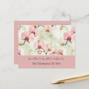 Roze Orchideeën Bloemen Denken Aan Jou Briefkaart