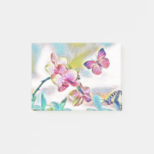 Roze orchideeën bloemen en vlinders