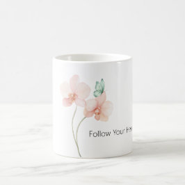 Roze Orchideeën Bloemen Mintgroene Vlinder Koffiemok