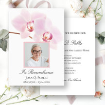 Roze Orchideeën Bloemen op Witte Overlijdensherden