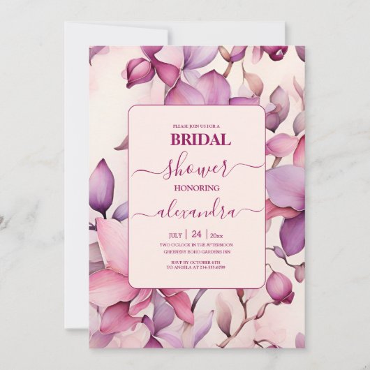 Roze Orchideeën Bloemen Vrijgezellenfeest Kaart (Voorkant)