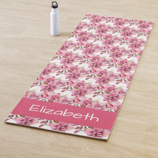 Roze Orchideeën Bloemen Yoga Mat (In situ)