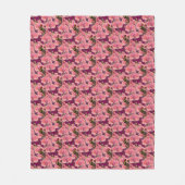 Roze Orchideeën Bloemmotief Kunst Fleece Deken (Voorkant)