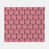 Roze Orchideeën Bloemmotief Kunst Fleece Deken (Voorkant (Horizontaal))