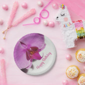 Roze orchideeën botanische flora papieren bordje (Feest)