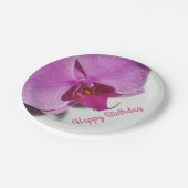 Roze orchideeën botanische flora papieren bordje (Gekanteld)