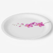 Roze Orchideeën Bruidsdouche Papieren Bordje (Gekanteld)