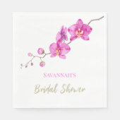 Roze Orchideeën Bruidsdouche Servet (Voorkant)