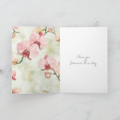  roze orchideeën bruiloft kaart (Binnen)