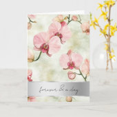  roze orchideeën bruiloft kaart (Gele Bloem)