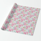 Roze orchideeën. cadeaupapier (Uitgerold)