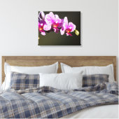 Roze orchideeën canvas afdruk (Insitu (Slaapkamer))