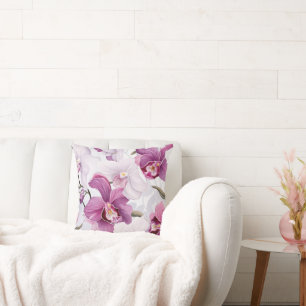 Roze orchideeën design esthetisch kussen