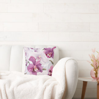 Roze orchideeën design esthetisch kussen