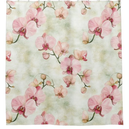  roze orchideeën douchegordijn (Voorkant)