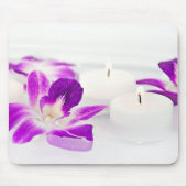 Roze orchideeën en kaarsen muismat (Voorkant)