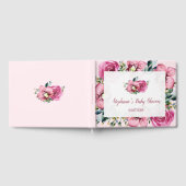Roze orchideeën en Rozen Baby shower Gastenboek (Volledig)