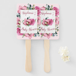 Roze orchideeën en Rozen Baby shower Handwaaier