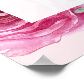 Roze orchideeën en Rozen Baby shower Poster (Hoek)