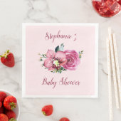 Roze orchideeën en Rozen Baby shower Servet (Insitu)