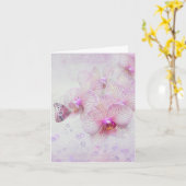 Roze orchideeën en vlinderbloemige Kaart (Gele Bloem)