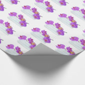 roze orchideeën en zeester op witte handdoeken cadeaupapier (Hoek)