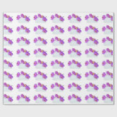 roze orchideeën en zeester op witte handdoeken cadeaupapier (Vlak)