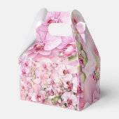 Roze Orchideeën en Zwarte Waterverf Favoriete Boxe Bedankdoosjes (Achterkant)