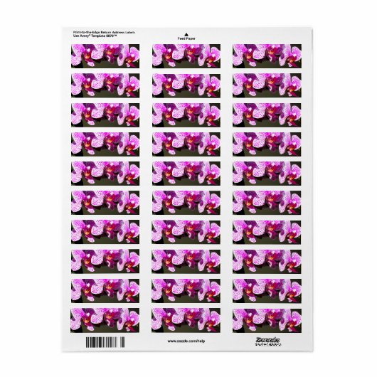 Roze orchideeën etiket (Full Sheet)