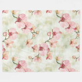  roze orchideeën fleece deken (Voorkant (Horizontaal))