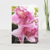 Roze orchideeën Gepersonaliseerd 60ste Jubileum vo Kaart (Voorkant)