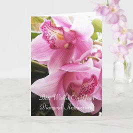 Roze orchideeën Gepersonaliseerd 60ste Jubileum vo Kaart
