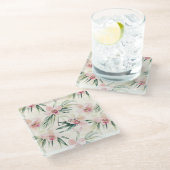  roze orchideeën glazen onderzetter (Schuin)