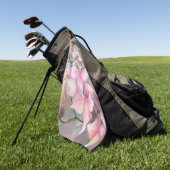 Roze Orchideeën Golf Handdoek (Groen)