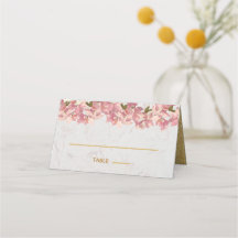 Roze Orchideeën Gouden Marmer Elegante Trouwdag