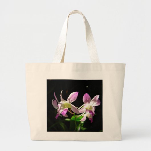 Roze Orchideeën Grote Tote Bag (Voorkant)