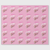 Roze Orchideeën “Happy Pasen” Cadeaupapier (Vlak)