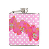 Roze orchideeën heupfles (Voorkant)