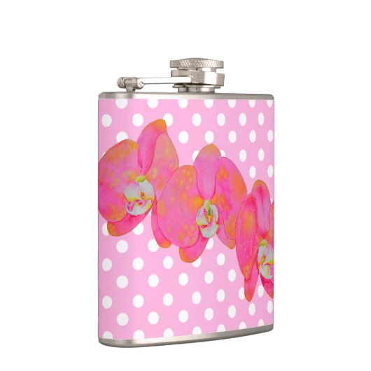 Roze orchideeën heupfles (Rechts)