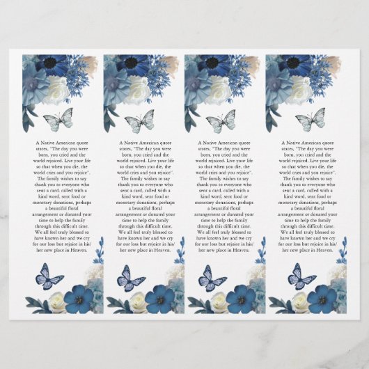 Roze orchideeën Hummingbird Funeral Program Flyer (Achterkant)