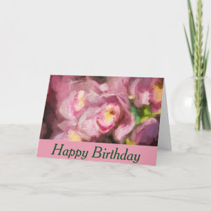 Roze orchideeën Impasto Birthday Kaart