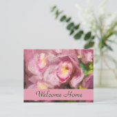 Roze orchideeën Impasto Briefkaart (Staand voorkant)