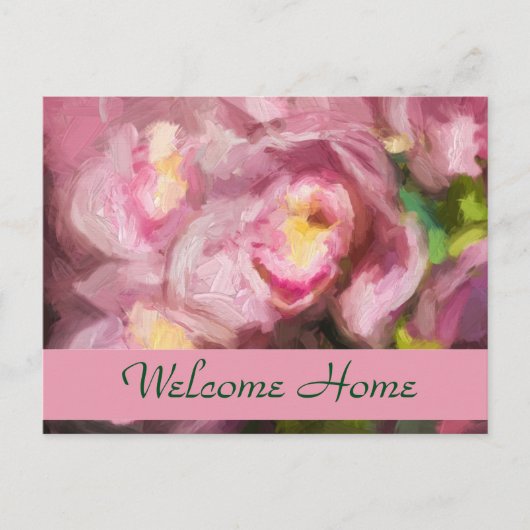 Roze orchideeën Impasto Briefkaart (Voorkant)